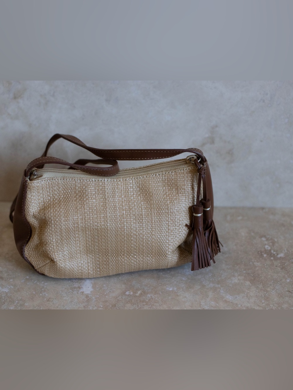 Etienne Aigner Faux Raffia/Straw Bag